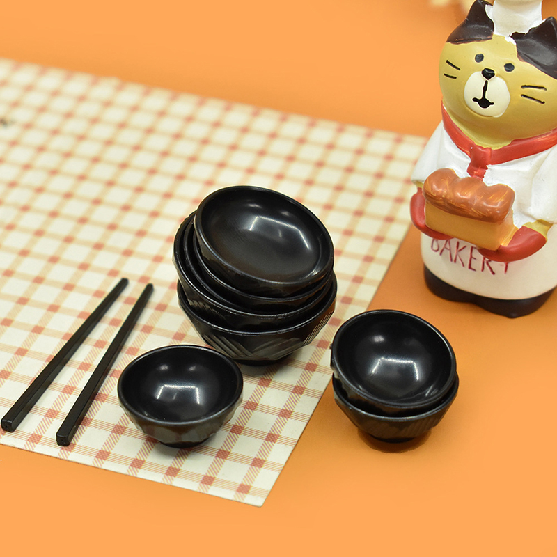 Kids Toys Kitchen Set - บ้านตุ๊กตาขนาดเล็ก1ชุด1:6 1:12จานชามตะเกียบถาดอาหารเย็นของเล่นบทบาทสมมติเด็กโมเดลเครื่องใช้สำหรับโต๊ะอาหารที่ใช้ในครัว