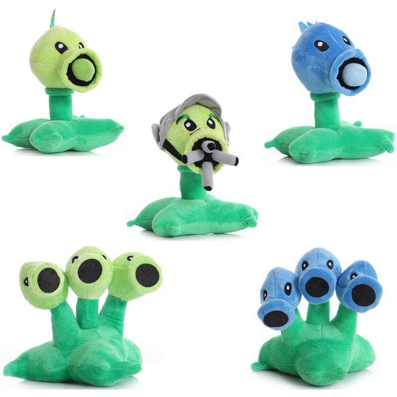 Kids Zombie Toys - 18 ซม.พืชVs Zombies Peashooterตุ๊กตาของเล่นตุ๊กตาน่ารักSnow Pea Threepeater