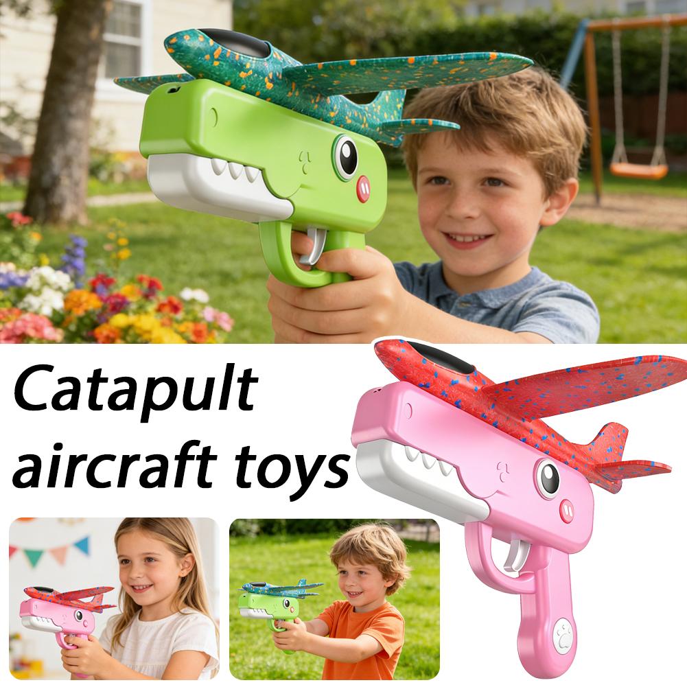Catapult Launcher Toy - ของเล่นเครื่องบินแบบยิงโฟม เครื่องบินโฟมสำหรับเล่นกลางแจ้ง ของเล่นยิงเครื่องบิน ของเล่นเสริมปฏิสัมพันธ์ระหว่างพ่อแม่และลูก สีเครื่องบินสุ่ม
