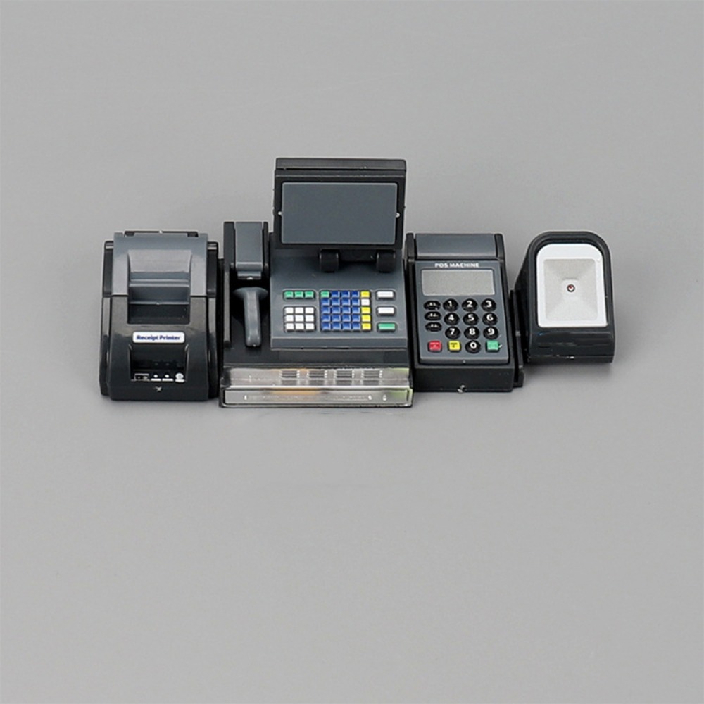Toy Cash Register - เครื่องบันทึกเงินสดขนาดเล็ก DIY สีดำเทา เครื่องบันทึกเงินสดขนาดจิ๋ว 1:6/1:12 ของเล่นสนุกๆ