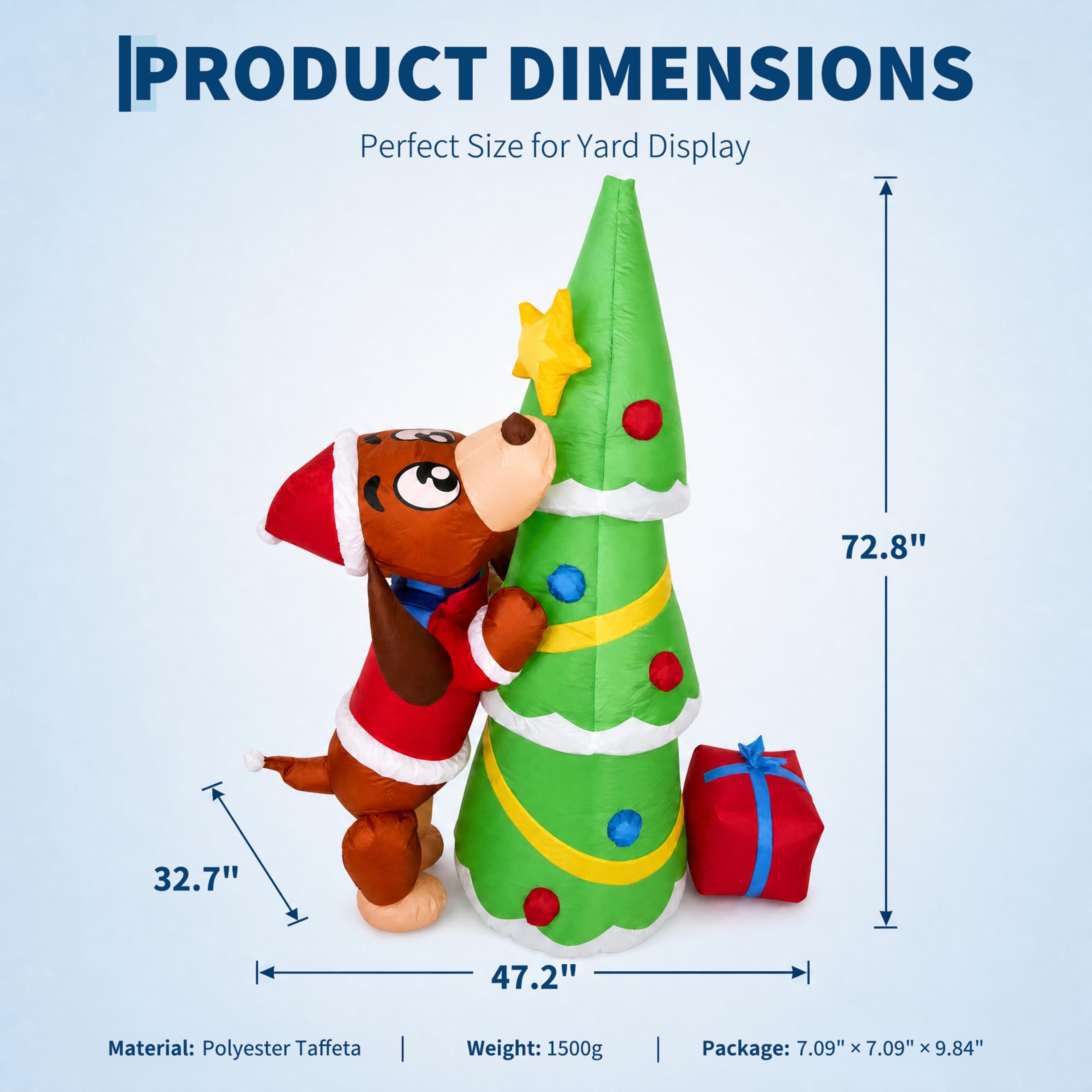 สุนัขคริสต์มาสเป่าลมยักษ์ 7 ฟุ - Kids Yard Toys บทวิจารณ์และราคา